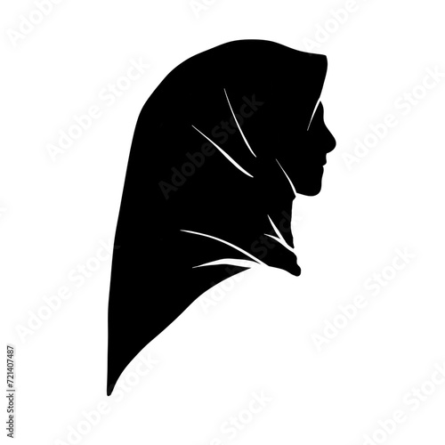 silhouette of a woman muslim