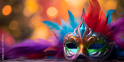 Chromatic Carnival: Venetian Mask Splendor with Feathers © Muzamilm