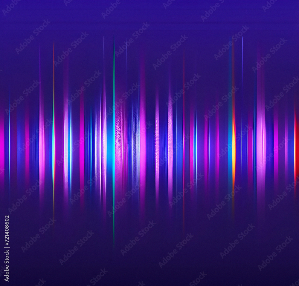 Sound wave background. Abstract equalizer background. Futuristic template. Banner for presentation or product. Purple, blue backdrop with copy space