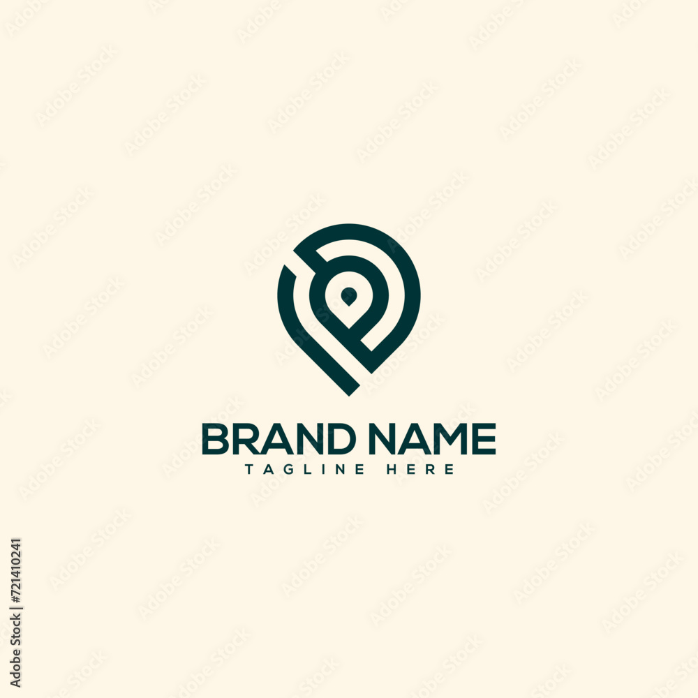 Abstract letter P and location. Flat vector logo design template element. Abstract letter P and location. Flat vector logo design template element.