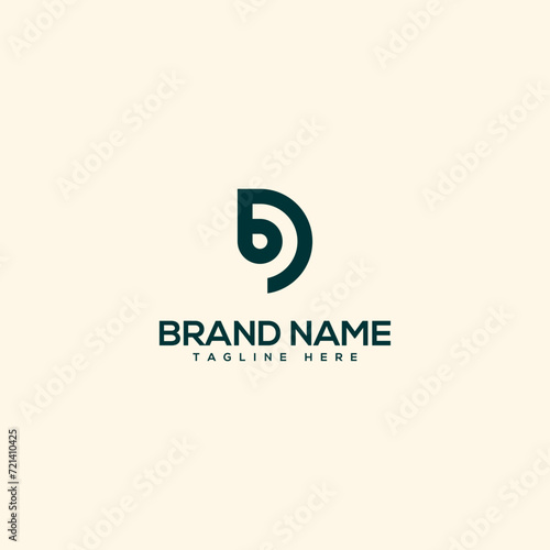 Alphabet initial letter BD DB logo design template - vector.