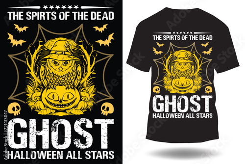 'the spirts the dead ghost Halloween all stars ' Halloween T-shirt Design