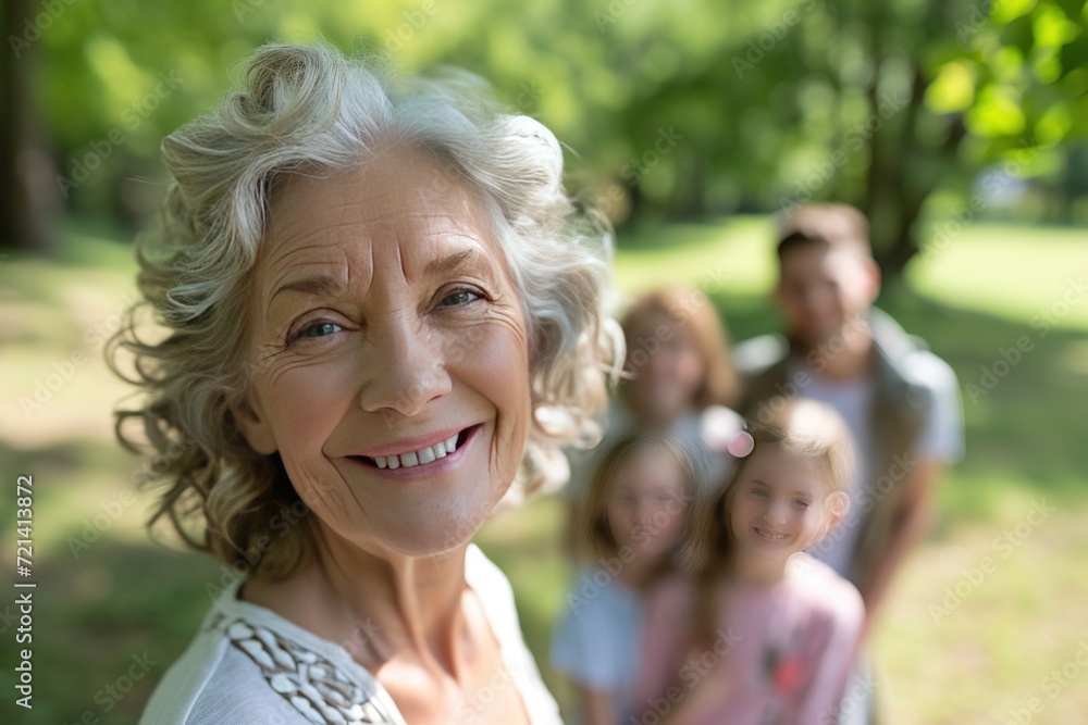 Happy Elderly with Grandchildren Smiling Senior with Loving Family Happy Elderly with Grandchildren Smiling Senior with Loving Family