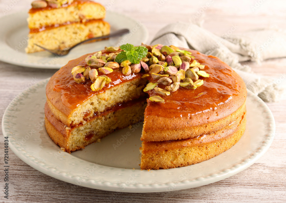 Apricot pistachio and olive oil cake Apricot pistachio and olive oil cake