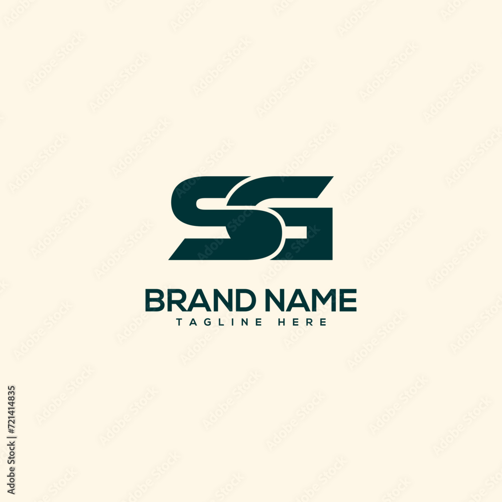 Creative unique monogram letter SG GS logo design template. Initials Business logo.