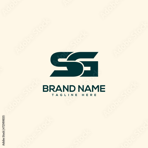 Creative unique monogram letter SG GS logo design template. Initials Business logo.