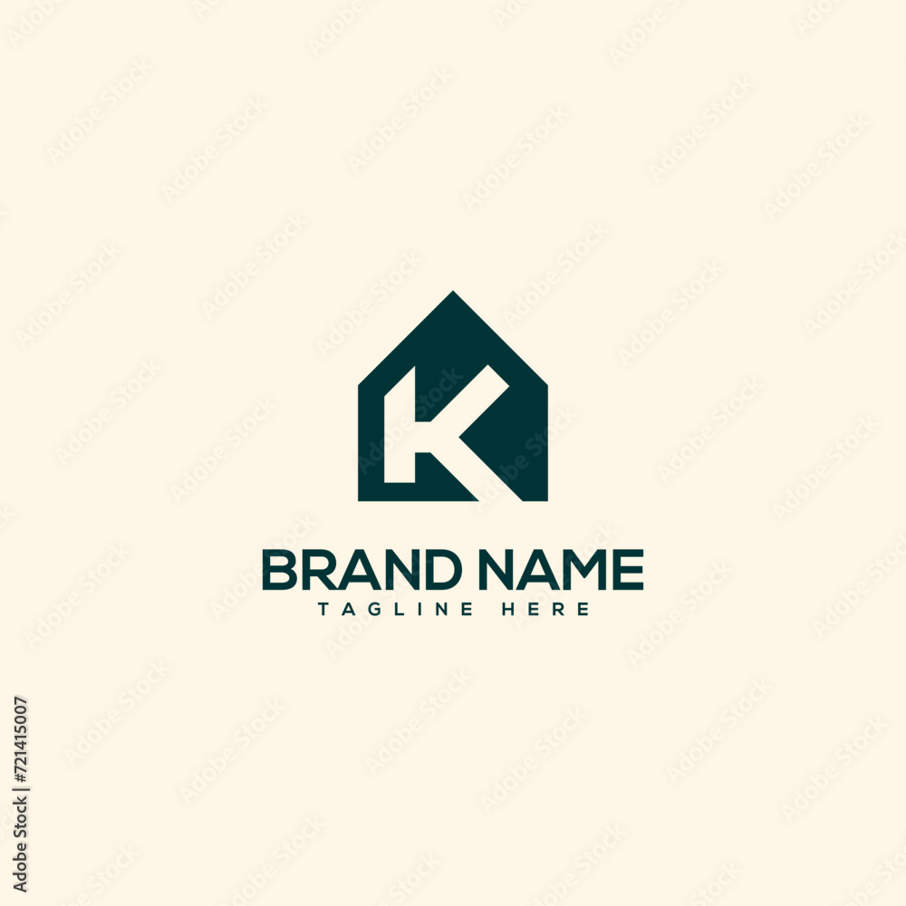Abstract letter K and home. Flat vector logo design template element. Abstract letter K and home. Flat vector logo design template element.