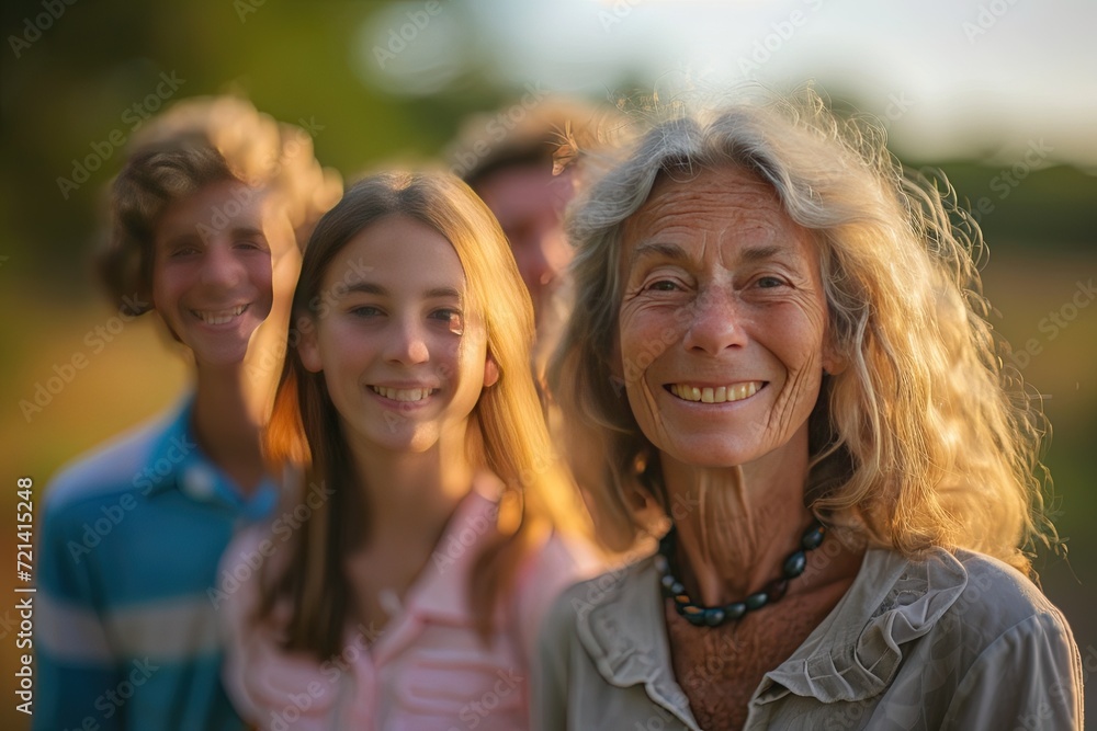 Happy Elderly with Grandchildren Smiling Senior with Loving Family Happy Elderly with Grandchildren Smiling Senior with Loving Family