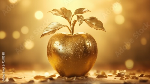 Radiant Golden Apple: A Shining Symbol of Temptation and Beauty photo