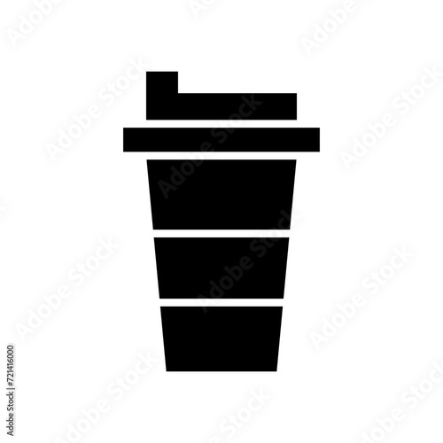 Vector icon cup of coffee. Paper cup logo template