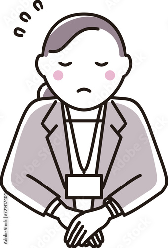 Illustration of a business woman  apologize 