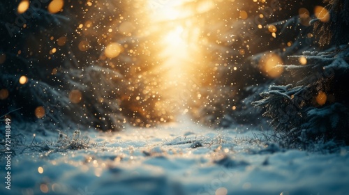 Cinematic Winter Scene With Falling Snowflakes And A Christmas Ambiance, Copy Space. Сoncept Pastel Sunset At The Beach, Natural Landscapes, Candid Moments, Urban Street Art © Ян Заболотний