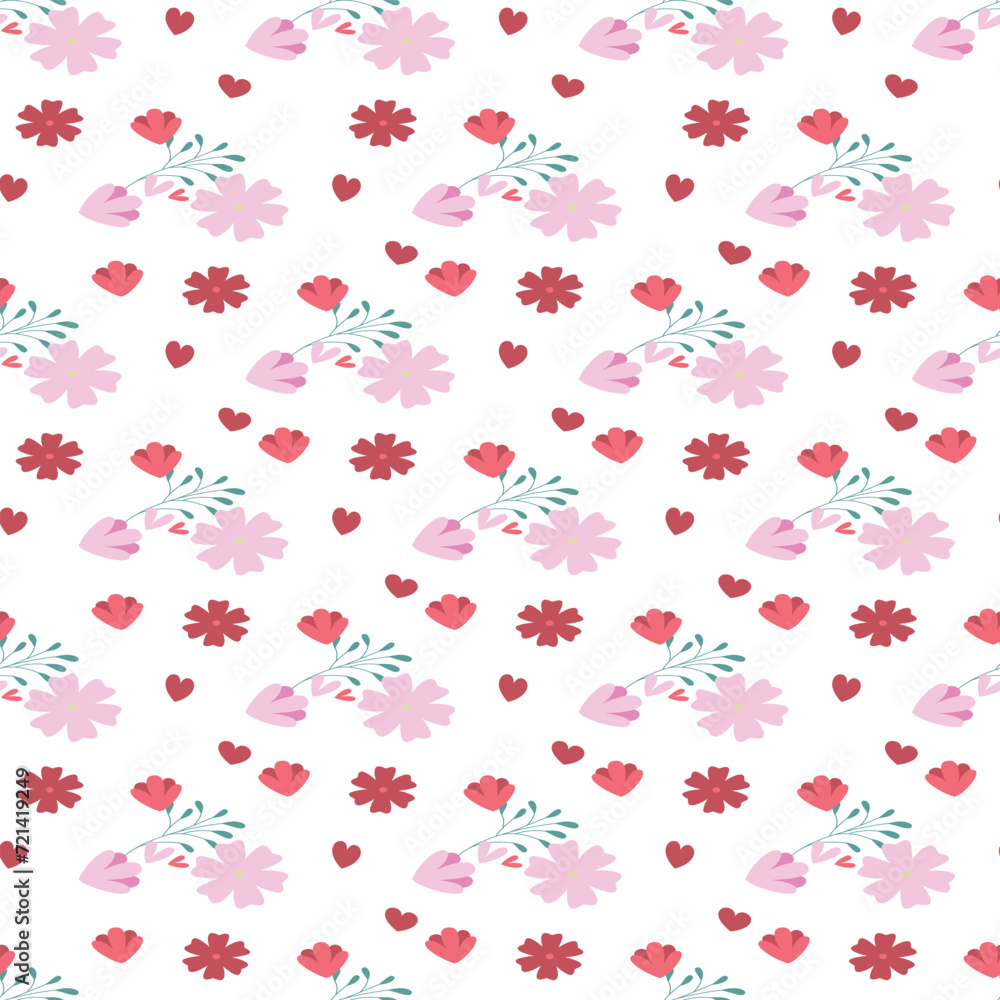 Free vector valentine flowers pattern design . Free vector valentine flowers pattern design .