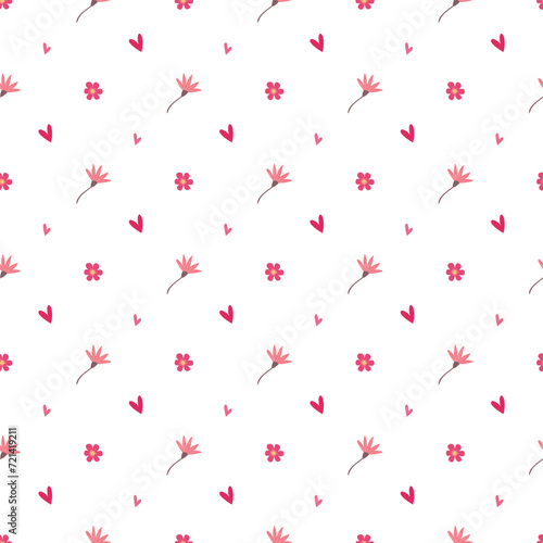 Free vector valentine flowers pattern design .