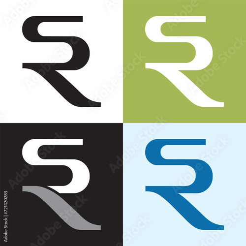 Letter SR Combined Letters Vector Logo