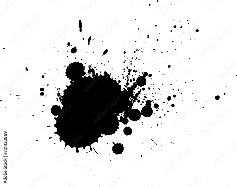black ink brushed splatter splash on white background black ink brushed splatter splash on white background