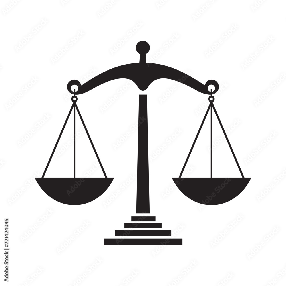 Scale icon. Law and justice theme. Isolated design. Vector illustration. Scale icon. Law and justice theme. Isolated design. Vector illustration.