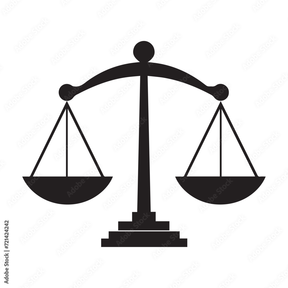 Scale icon. Law and justice theme. Isolated design. Vector illustration. Scale icon. Law and justice theme. Isolated design. Vector illustration.
