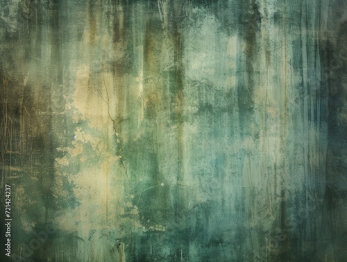 Vintage Teal and Brown Grunge Painted Wall Texture