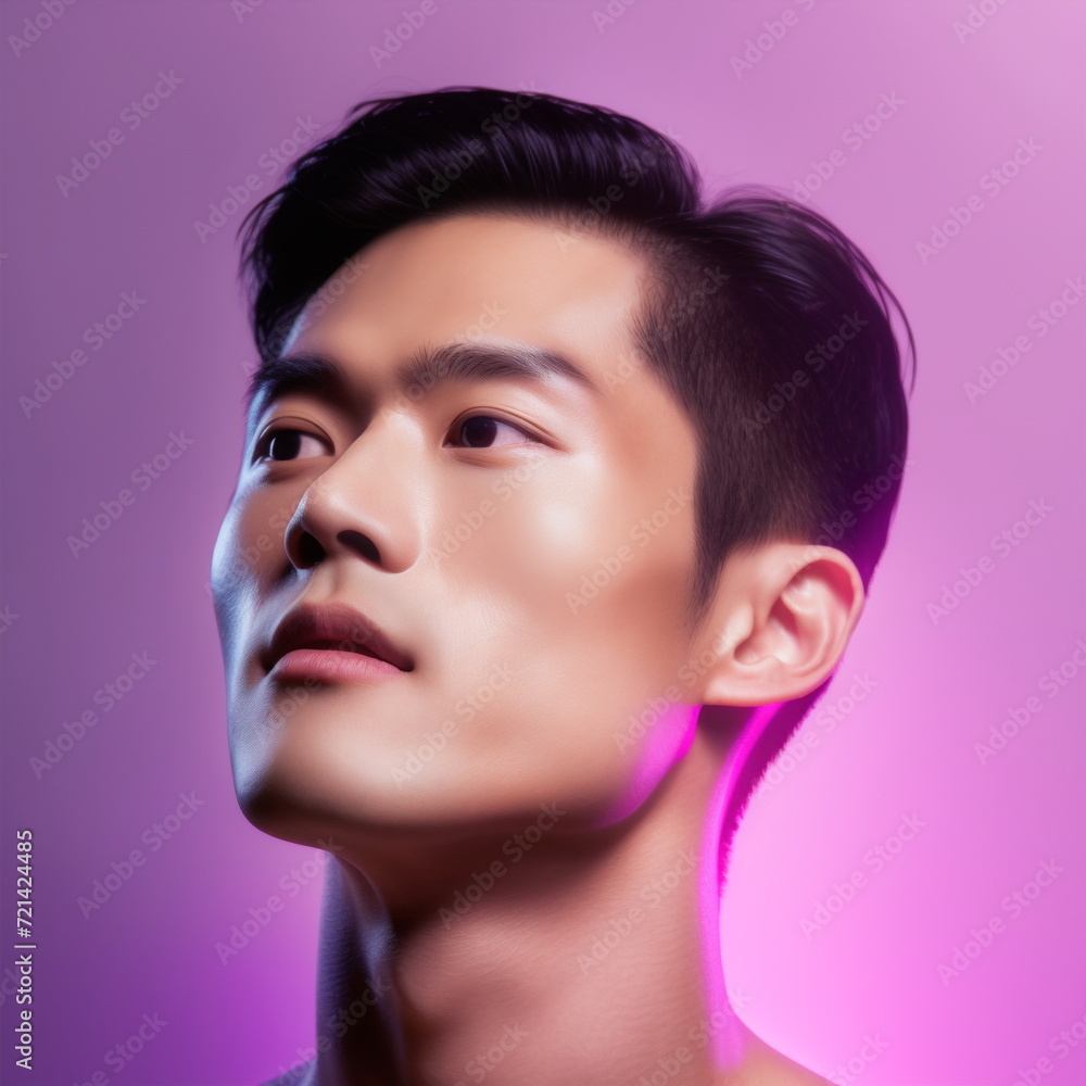skincare photography of a relaxed asian male model skincare photography of a relaxed asian male model