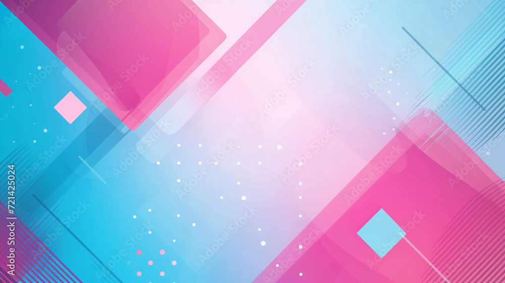 Obraz premium Sky blue & bubblegum pink geometric background vector presentation design. PowerPoint and Business background.