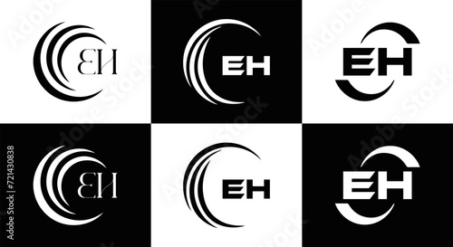 EH logo.  design. White EH letter. EH,  letter logo design. Initial letter EH linked circle uppercase monogram logo.  letter logo vector design. top logo, Most Recent, Featured,