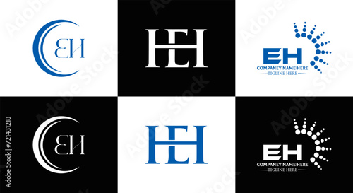 EH logo. design. White EH letter. EH, letter logo design. Initial letter EH linked circle uppercase monogram logo. letter logo vector design. top logo, Most Recent, Featured,