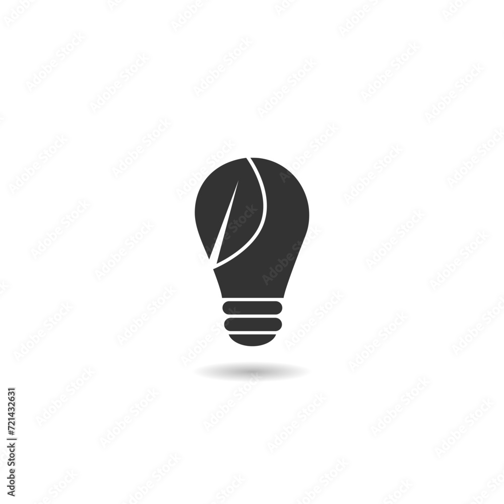 Eco light bulb icon with shadow Eco light bulb icon with shadow