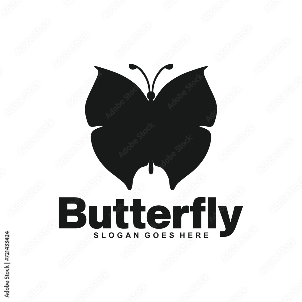 Black butterfly vector icon, isolated on white Black butterfly vector icon, isolated on white