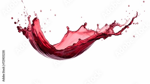 A splash of red wine that is isolated on white