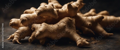 Fresh Ginger Root, the raw and rugged texture of ginger root photo