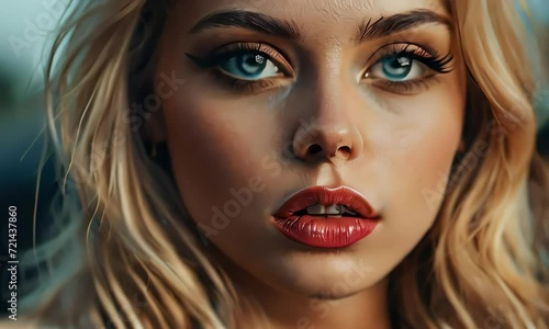 Wallpaper Mural Glimpse of Heaven: The Mesmerizing Eyes of a Fair-Haired Beauty Torontodigital.ca