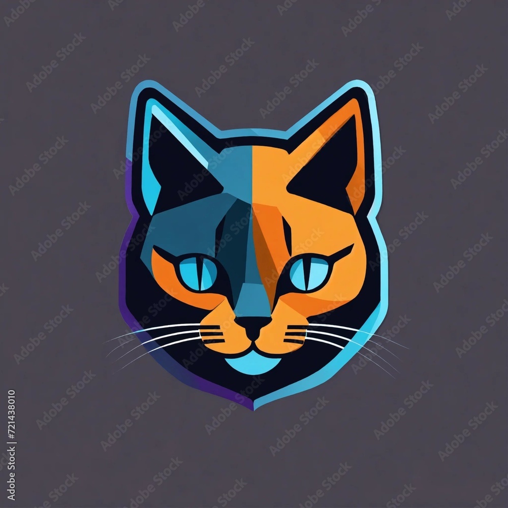 Fototapeta premium flat vector logo of cat