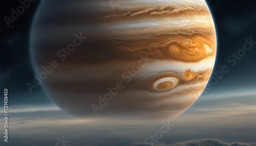 Jupiter's Great Red Spot, a close-up view of Jupiter's Great Red Spot, showcasing the planet'