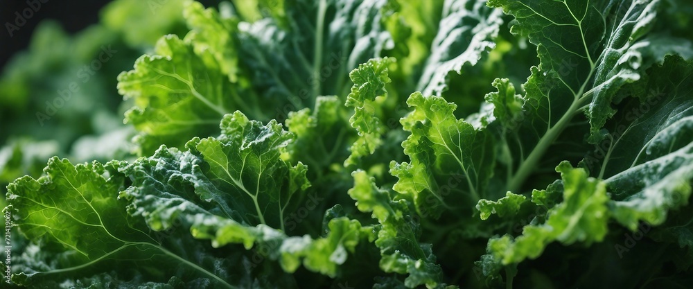 Organic Green Kale, lush green kale leaves with detailed textures, the light casting shadows Organic Green Kale, lush green kale leaves with detailed textures, the light casting shadows