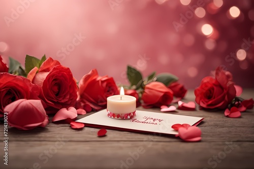 red rose and candle
