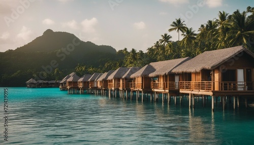 Overwater Bungalow Paradise, a row of overwater bungalows with a view of the endless ocean