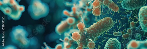 closeup macro of microscopic bacteria