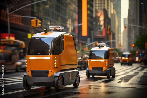 Efficient Automated Delivery Cars Transporting Packages in Modern Urban Environment.