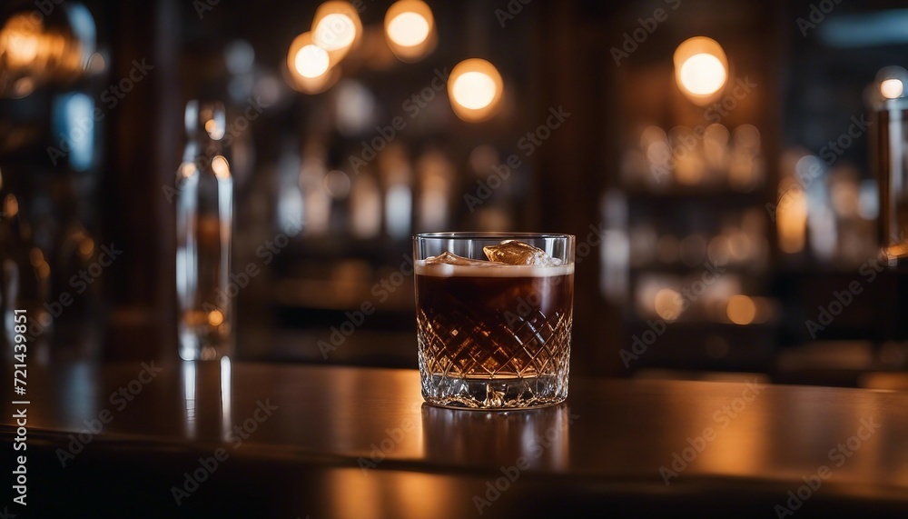 Smoky Whiskey Coffee, a unique cocktail of coffee and whiskey, the smoky tones highlighted