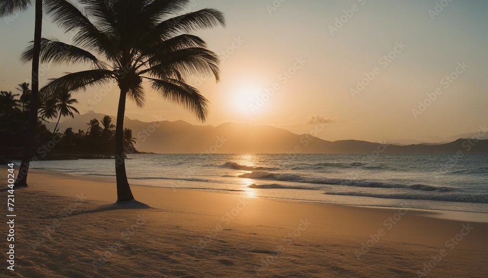 Tranquil Tropical Beach Sunrise, a serene sunrise over a pristine tropical beach