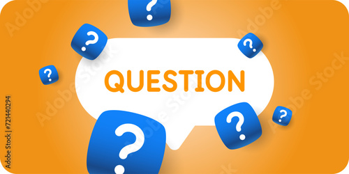 A poster with question marks. A question that needs an answer. Elements for transmitting information.