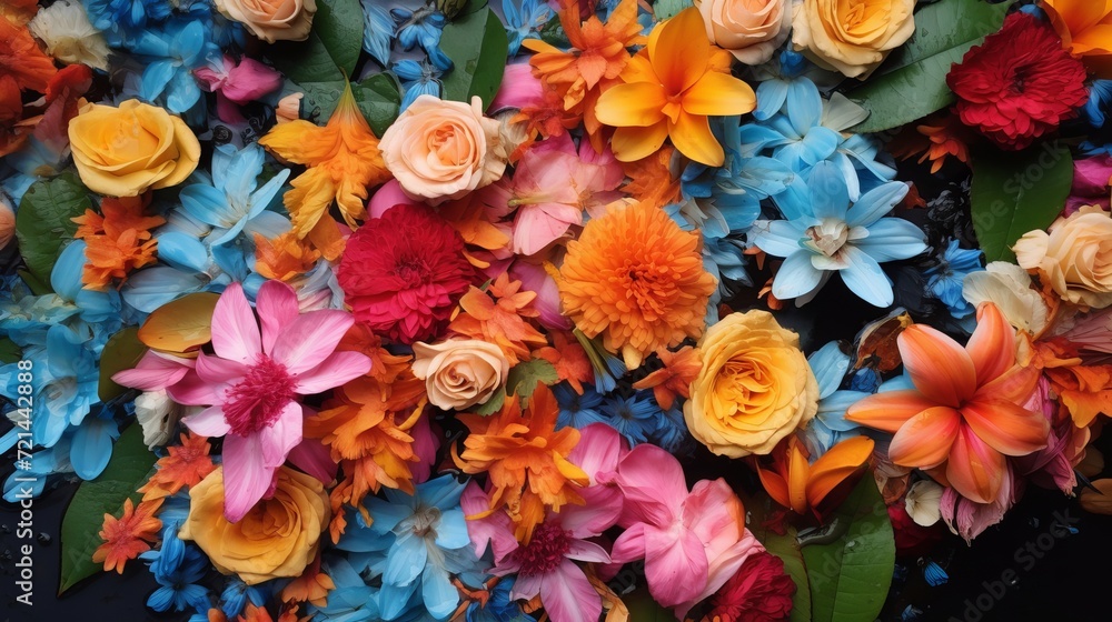 Nature's bouquet of petals, leaves, and flowers is filled with different colors. Nature's bouquet of petals, leaves, and flowers is filled with different colors.