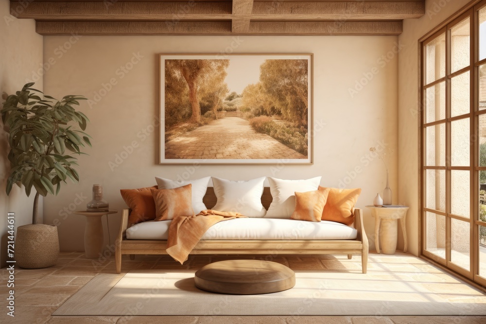 Obraz premium Well-Furnished Living Room With Wall Painting