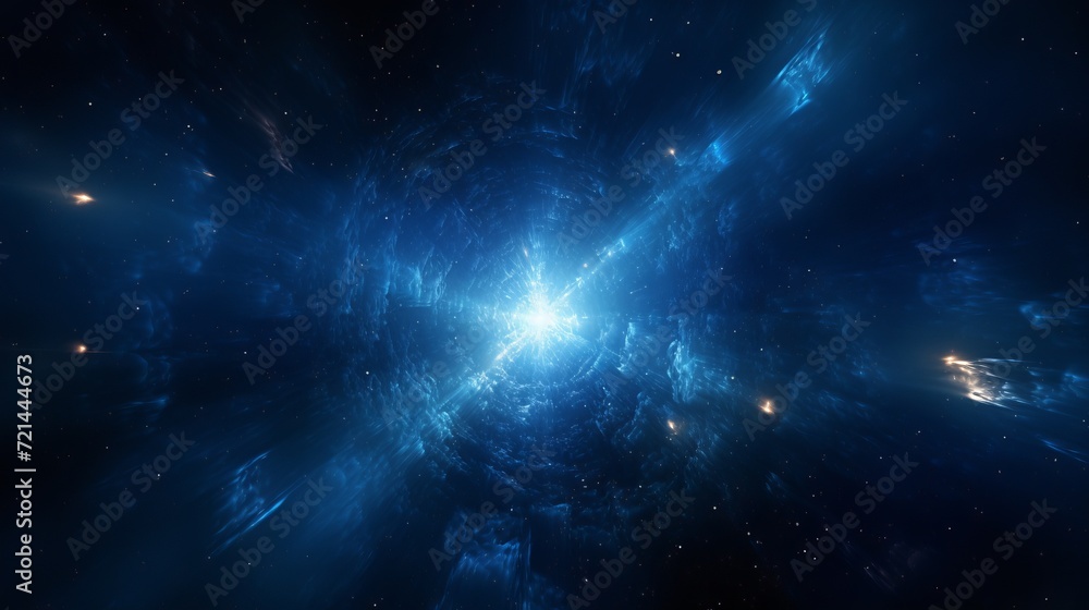 The blue universe has a star explosion