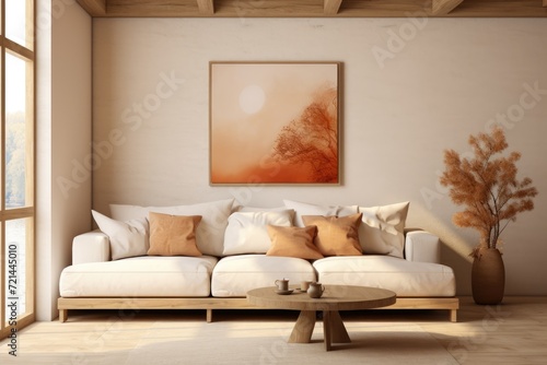 White Couch and Painting in Living Room