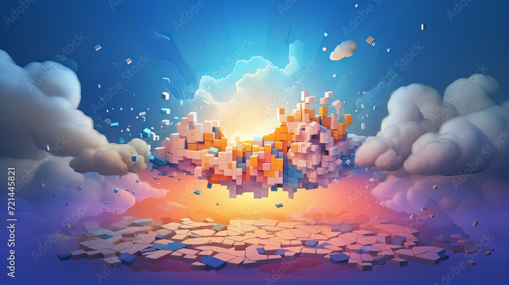 The gradient ao cloud is made up of broken pieces. The gradient ao cloud is made up of broken pieces.