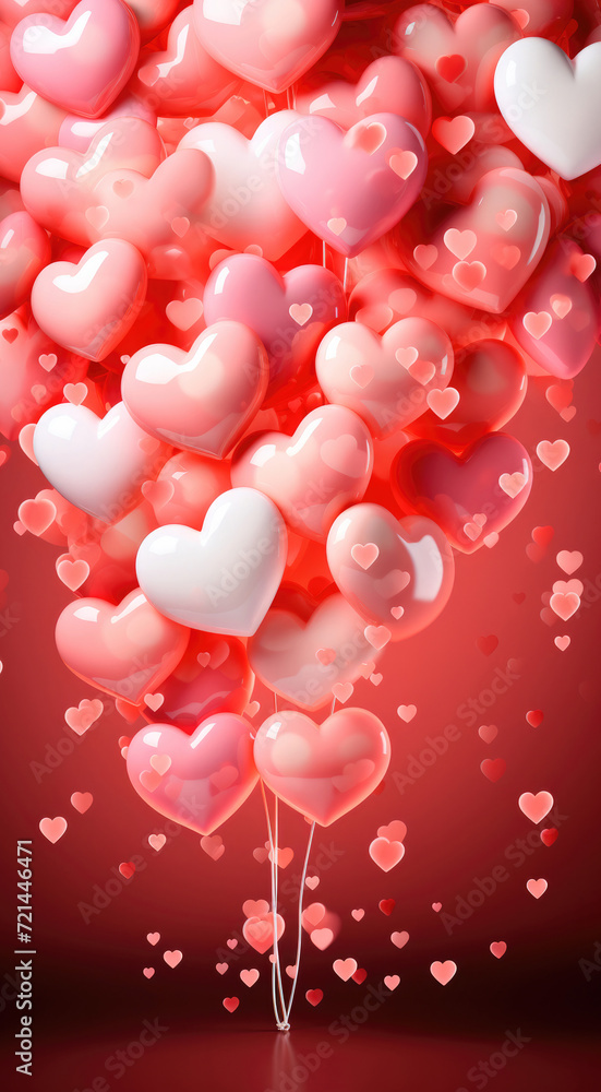 Valentine's birthday card for Valentine Day. Background of hearts for stories of social networks
