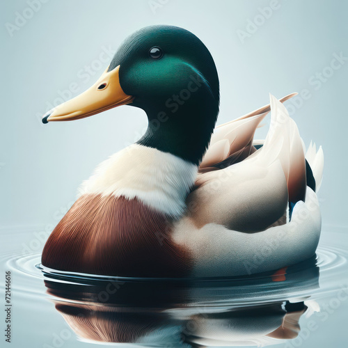 Mallard Duck, Anas platyrhynchos, Pato Real Mexicano, anade real, anade azulon o pato de collar, collared duck, Кряква, high quality portrait,  isolated background.