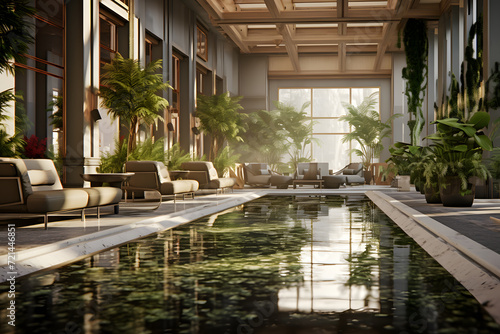 Urban Oasis Hotel Lobby with a Reflecting Pool